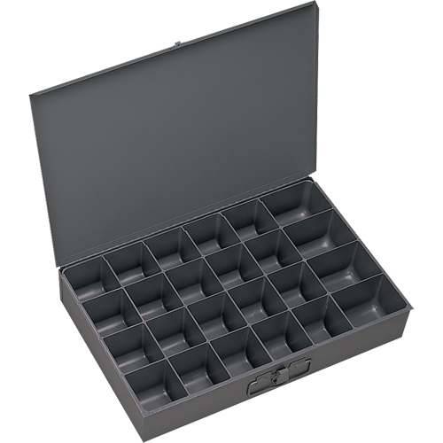 Boîtes &agrave; fond courb&eacute;, Acier, 24 compartiments, 13-3/8" la x 9-1/4" p, 2" h, Gris PB Rental Co. Ltd.