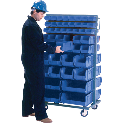 Support mobile deux c&ocirc;t&eacute;s pour bacs, &agrave; deux c&ocirc;t&eacute;s, 96 bacs, 36" la x 24" p x 63" h PB Rental Co. Ltd.