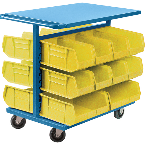 Chariot &agrave; bacs avec bacs, &agrave; deux c&ocirc;t&eacute;s, 20 bacs, 24" la x 38-1/2" p x 36-1/2" h PB Rental Co. Ltd.