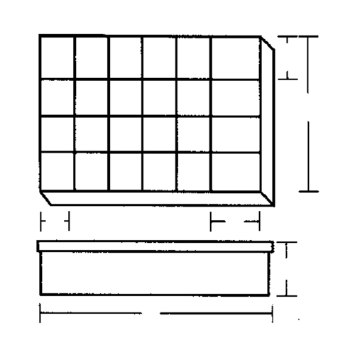 Compartment Case, Plastic, 24 Slots, 18-1/2" W x 13" D x 3" H, Grey PB Rental Co. Ltd.