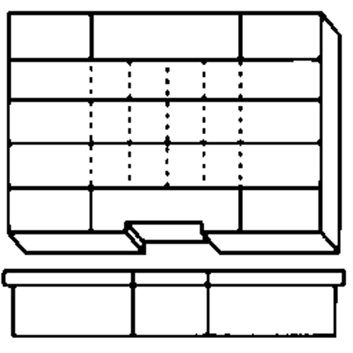 Boîte &agrave; compartiments, Plastique, 15-1/2" la x 11-3/4" p, 2-1/2" h, Gris PB Rental Co. Ltd.