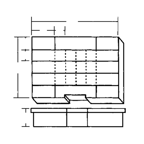 Compartment Case, Plastic, 24 Slots, 15-1/2" W x 11-3/4" D x 2-1/2" H, Grey PB Rental Co. Ltd.