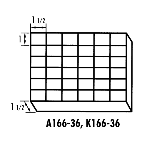 K-Resin Compartment Box, Plastic, 36 Slots, 6-9/16" W x 9-5/8" D x 1-1/2" H, Transparent PB Rental Co. Ltd.