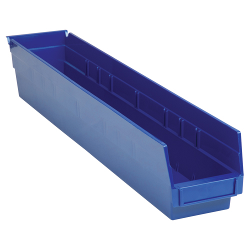 Shelf Bins, 4-1/8" W x 4" H x 23-5/8" D, Blue, 50 lbs. Capacity PB Rental Co. Ltd.