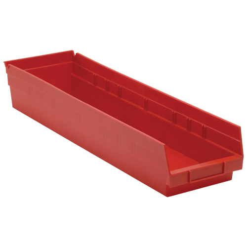 Bacs de rangement pour tablettes, 6-5/8" la x 4" H x 23-5/8" p, Rouge, Capacit&eacute; 50 lb PB Rental Co. Ltd.