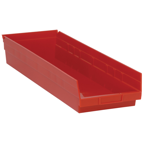 Bacs de rangement pour tablettes, 8-3/8" la x 4" H x 23-5/8" p, Rouge, Capacit&eacute; 50 lb PB Rental Co. Ltd.