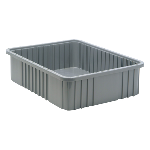 Contenants Divider Box, Plastique, 22,5" la x 17,5" p x 6" h, Gris PB Rental Co. Ltd.