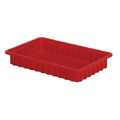 Divider Box&reg; Containers, Polyethylene, 16.5" W x 10.9" D x 2.5" H, Red PB Rental Co. Ltd.