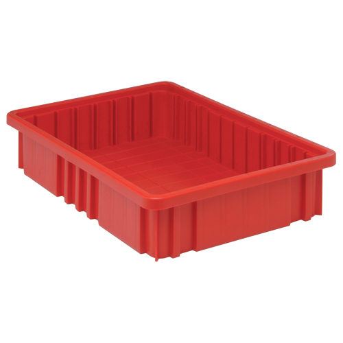 Divider Box&reg; Containers, Plastic, 16.5" W x 10.9" D x 3.5" H, Red PB Rental Co. Ltd.