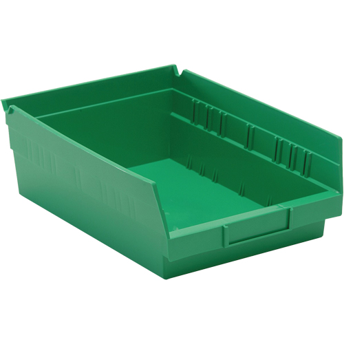 Shelf Bins, 8-3/8" W x 4" H x 11-5/8" D, Green, 30 lbs. Capacity PB Rental Co. Ltd.