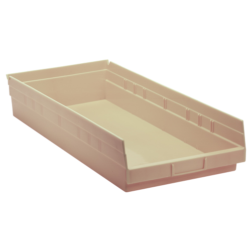 Economy Shelf Bin, 11-1/8" W x 4" H x 23-5/8" D, Ivory, 60 lbs. Capacity PB Rental Co. Ltd.