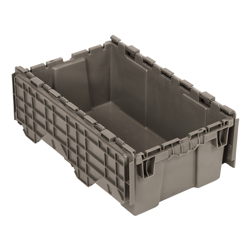 Bac de distribution avec couvercle &agrave; charni&egrave;res, 11-9/16" x 19-5/8' x 7-1/2", Gris PB Rental Co. Ltd.