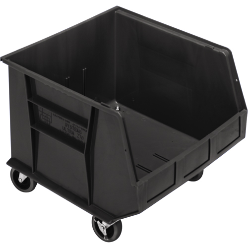 Mobile Bin, 14" H x 16-1/2" W x 18" D, 75 lbs. Capacity, Black PB Rental Co. Ltd.