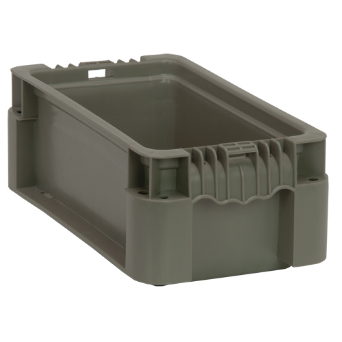 Collapsible Stacking Container, 7" W x 12" D x 5" H, Grey PB Rental Co. Ltd.