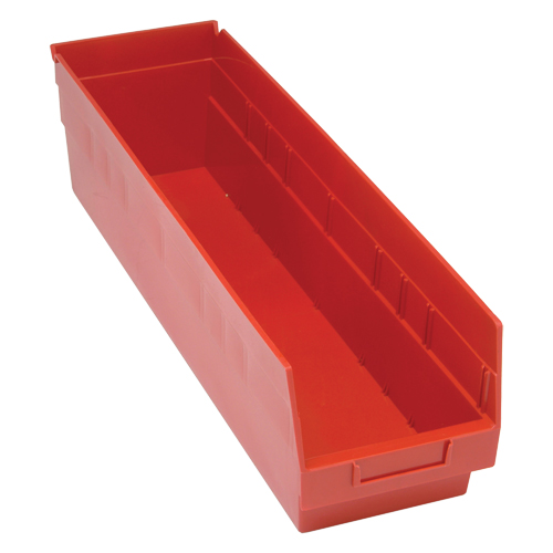 Bacs en plastique pour &eacute;tag&egrave;res Store More, 6-5/8" la x 6" H x 23-5/8" p, Rouge, Capacit&eacute; 90 lb PB Rental Co. Ltd.