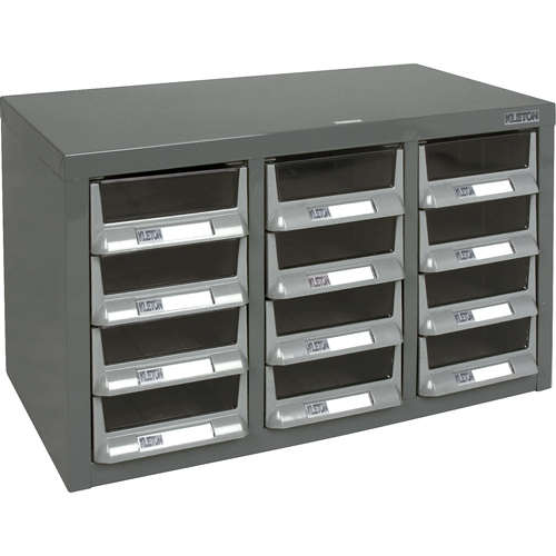 KPC-100 Parts Cabinet, Galvanized Steel, 12 Drawers, 23" x 11-2/5" x 13-4/5", Grey PB Rental Co. Ltd.