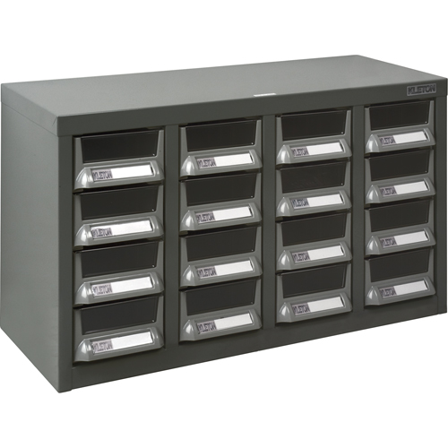 Casiers pour pi&egrave;ces KPC-400, Acier galvanis&eacute;, 16 tiroirs, 23-1/10" x 8-7/10" x 13-4/5", Gris PB Rental Co. Ltd.