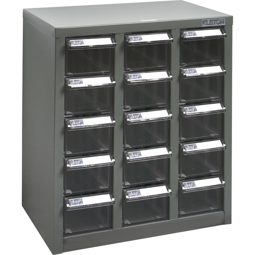 KPC-500 Parts Cabinet, Steel, 15 Drawers, 14" x 8-2/3" x 16-1/3", Grey PB Rental Co. Ltd.