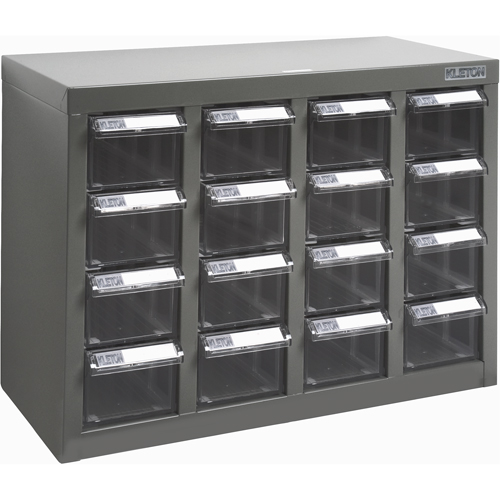 KPC-500 Parts Cabinet, Galvanized Steel, 16 Drawers, 18-3/10" x 8-7/10" x 13-4/5", Grey PB Rental Co. Ltd.