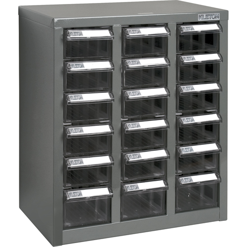 KPC-600 Parts Cabinet, Galvanized Steel, 18 Drawers, 13-9/10" x 8-7/10" x 16-3/10", Grey PB Rental Co. Ltd.