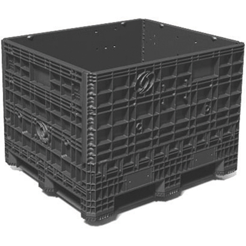 Medium-Duty Collapsible Bulkpak Containers, 48" L x 40" W x 34" H, Black PB Rental Co. Ltd.
