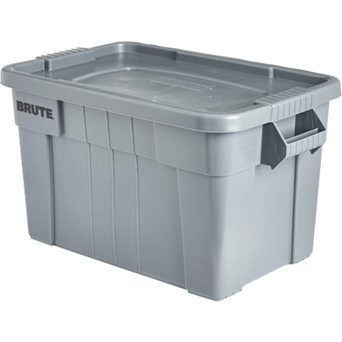 Brute Storage Tote with Lid, 27.88” D x 17.38” W x 15.13” H, 160 lbs. Capacity, Grey PB Rental Co. Ltd.