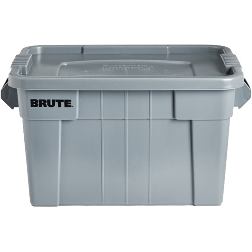 Brute Storage Tote with Lid, 27.88” D x 17.38” W x 15.13” H, 160 lbs. Capacity, Grey PB Rental Co. Ltd.