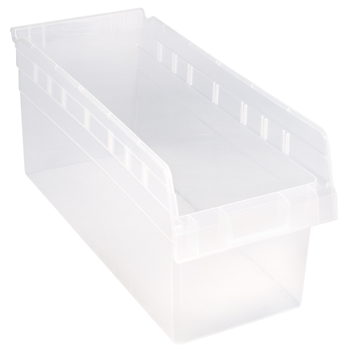 Store-Max Shelf Bins, 8-3/8" W x 8" H x 17-7/8" D, Clear, 56 lbs. Capacity PB Rental Co. Ltd.