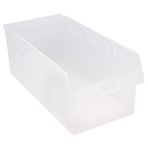 Store-Max Shelf Bins, 11-1/8" W x 8" H x 23-5/8" D, Clear, 68 lbs. Capacity PB Rental Co. Ltd.