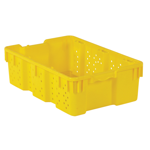 Contenant en plastique empilable Stack-N-Nest pour l'agriculture, 16" x 23,9" x 7,3", Jaune PB Rental Co. Ltd.