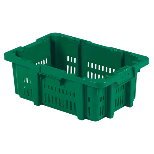 Contenant en plastique Stack-N-Nest pour la manutention des aliments, 16" x 23,9" x 8,8", Vert PB Rental Co. Ltd.
