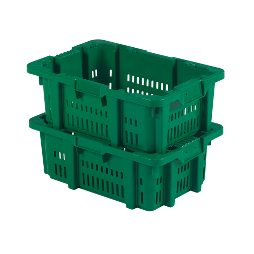 Contenant en plastique Stack-N-Nest pour la manutention des aliments, 16" x 23,9" x 8,8", Vert PB Rental Co. Ltd.