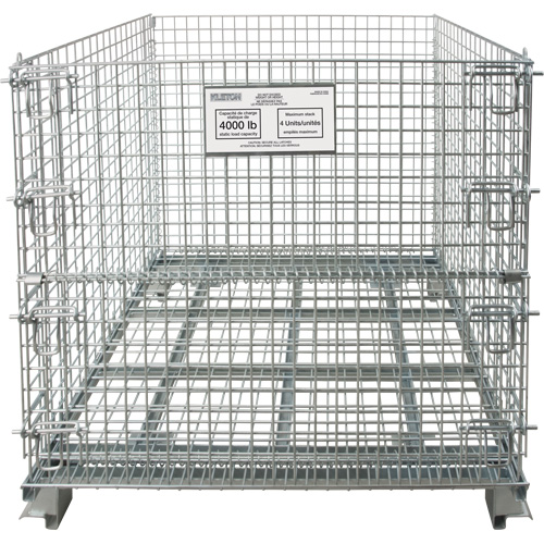 Conteneur repliable en m&eacute;tal grillag&eacute;, 40" la x 32" p x 34" h, Capacit&eacute; de 4000 lb PB Rental Co. Ltd.