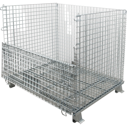 Conteneur repliable en m&eacute;tal grillag&eacute;, 40" la x 32" p x 34" h, Capacit&eacute; de 4000 lb PB Rental Co. Ltd.