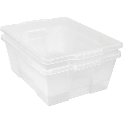 Contenant avec loquets en plastique,  la x 21" p x 7,75" h, Noir PB Rental Co. Ltd.