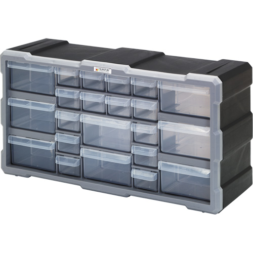 Armoire &agrave; tiroir, Plastique, 22 tiroirs, 19-1/2" x 6-1/4" x 10", Noir PB Rental Co. Ltd.