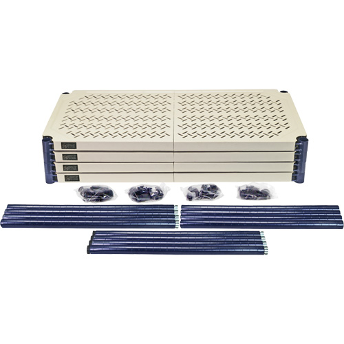 &eacute;tag&egrave;re en fils m&eacute;talliques avec tablettes en plastique, Cadre en fils m&eacute;talliques avec tablettes en plastique, Sans boulons, Capacit&eacute; 600 lb, 30" la x 72" h x 18" p PB Rental Co. Ltd.