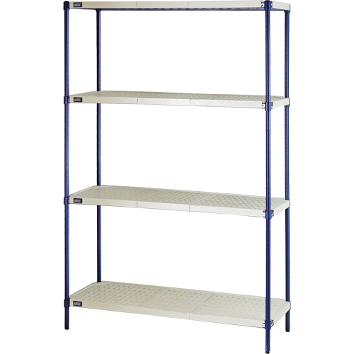 &eacute;tag&egrave;re en fils m&eacute;talliques avec tablettes en plastique, Cadre en fils m&eacute;talliques avec tablettes en plastique, Sans boulons, Capacit&eacute; 600 lb, 48" la x 72" h x 18" p PB Rental Co. Ltd.