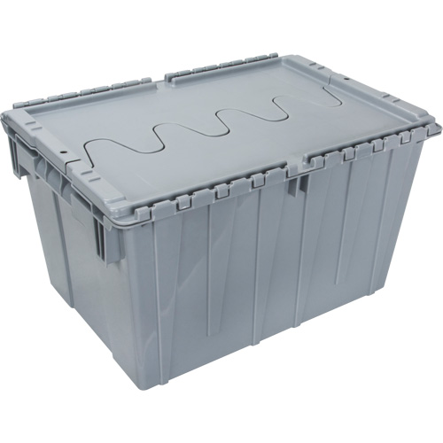Contenant de distribution en plastique avec dessus basculant, 21,65" x 15,5" x 12,5", Gris PB Rental Co. Ltd.