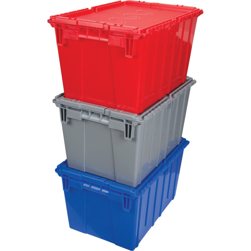 Contenant de distribution en plastique avec dessus basculant, 21,65" x 15,5" x 12,5", Gris PB Rental Co. Ltd.