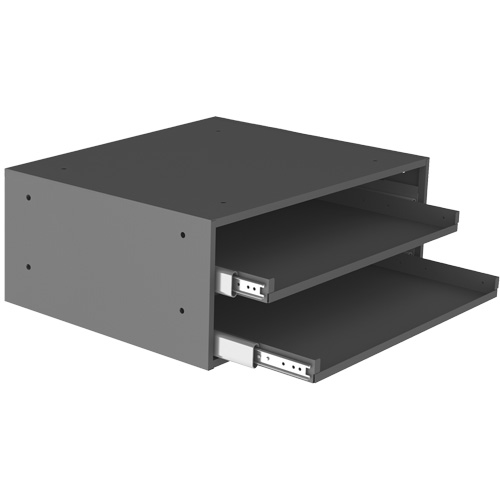 Large Slide Rack for Compartment Box Cabinets, Steel, 2 Slots, 20" W x 15-15/16" D x 8-3/16" H, Grey PB Rental Co. Ltd.