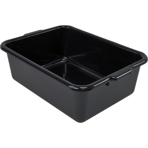 All-Purpose Flat-Bottom Storage Tub, 7" H x 15" D x 21" L, Plastic, Black PB Rental Co. Ltd.
