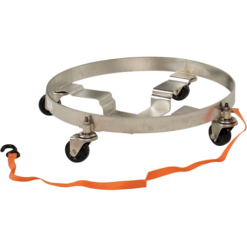 Chariots &agrave; &eacute;tages multiples pour baril, Acier inoxydable, Capacit&eacute;e 900 lb, Diam&egrave;tre 23-1/2", Roue en Caoutchouc PB Rental Co. Ltd.