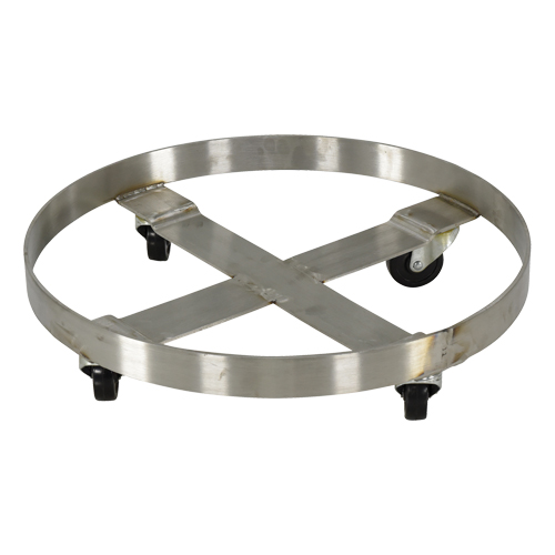Chariots pour barils, Acier inoxydable, Capacit&eacute;e 800 lb, Diam&egrave;tre 23-1/4", Roue en Caoutchouc PB Rental Co. Ltd.