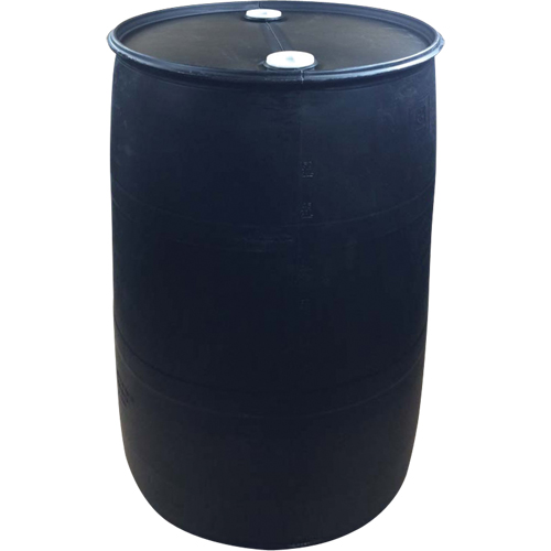 Barils en poly&eacute;thyl&egrave;ne, 55 gal. US (45 gal. imp.), Dessus ferm&eacute;, Noir PB Rental Co. Ltd.
