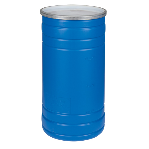 Barils en poly&eacute;thyl&egrave;ne, 15,5 gal. US (12,91 gal. imp.), Dessus ouvert, Bleu PB Rental Co. Ltd.