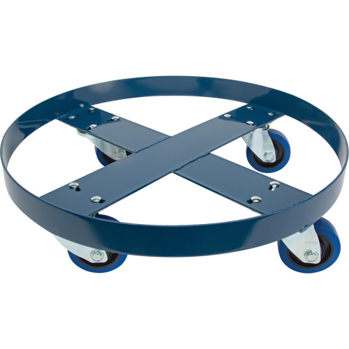 Chariot pour baril, Acier, Capacit&eacute;e 1400 lb, Diam&egrave;tre 24", Roue en &eacute;lastique bleu PB Rental Co. Ltd.