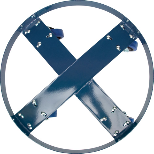 Chariot pour baril, Acier, Capacit&eacute;e 1400 lb, Diam&egrave;tre 24", Roue en &eacute;lastique bleu PB Rental Co. Ltd.