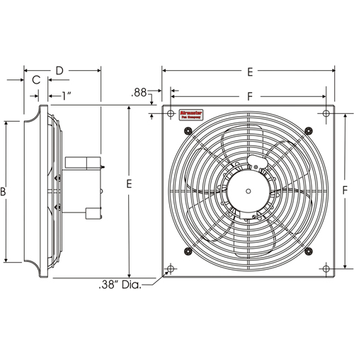 Ventilateurs muraux d'usage g&eacute;n&eacute;ral, Commercial, 2 vitesses, Diam&egrave;tre de 18" PB Rental Co. Ltd.