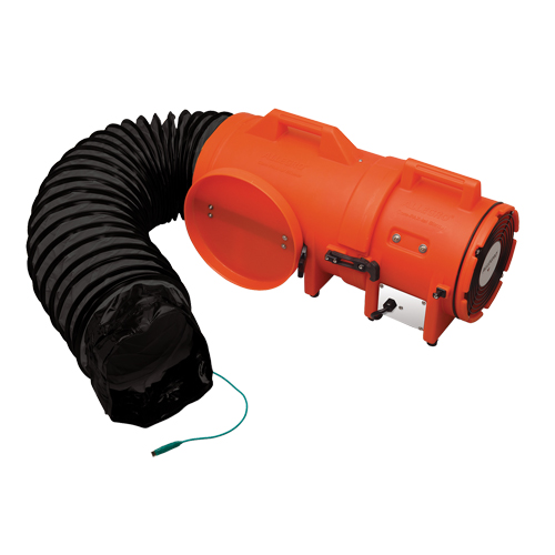 ALLEGRO INDUSTRIES 8" Plastic COM-PAX-IAL Blowers, 1/3 HP, 900 CFM, Explosion Proof PB Rental Co. Ltd.